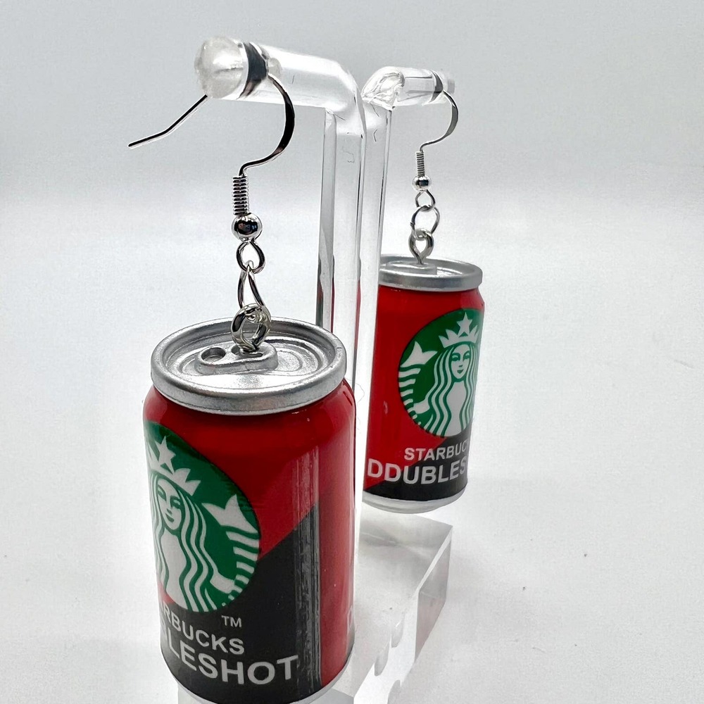 Starbucks Earrings - Coffee Espresso Can Earrings - Drink Earrings - Picture 3 of 7